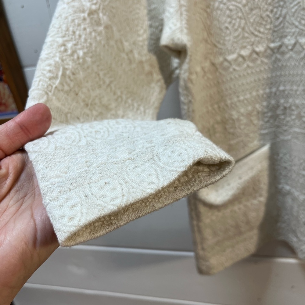 MARIE CLAIRE Cream Vintage Textured Cardigan Size M - Picture 6 of 11